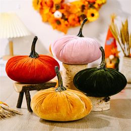 Decorative Flowers Pattern Handmade Velvet Simulation Pumpkin Decorated With Super Soft And Delicate Doll Decoration Room Funny Toy