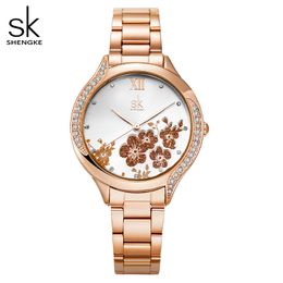 Three-dimensional flower fashion Light luxury Limited Edition diamond set waterproof women's watch