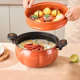 Soup Stock Pots GIANXI Pumpkin Pot Multifunctional Cast Iron Slight Pressure Cooker Braise Boil Steam Stew Nonstick Cooking 231101