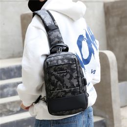 Wholesale factory men leather shoulder bags sports street trends outdoor leisure crossbody bag streets trend camouflage backpack Oxford printed backpacks 002