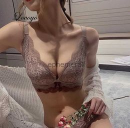 Bras 2023 New Lace Underwear Push Up Bra for Women Small Bra Gathered Without Steel Ring Adjustment Sexy Brassiere Wirefree Lingerie YQ231101