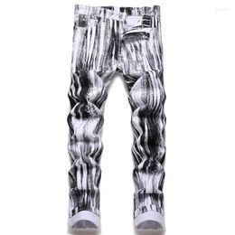 Men's Jeans White Jean Homme Men Streetwear Pants Trend Brand Trousers For Casual Solid Biker Slim Fit Male Simple Design Cozy