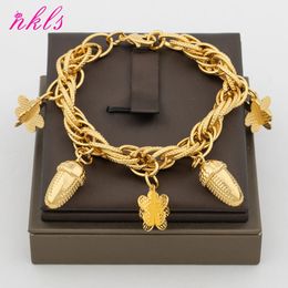 Bangle Luxury Bead Design Stainless Steel Chain for Women 18K Gold Plated Bracelet Dubai Arba Jewelry Wedding Bridal Daily Wear 231117