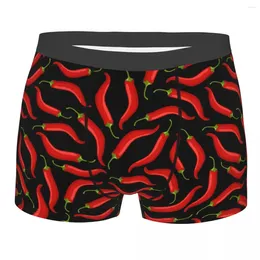 Underpants Personalised Custom Male Sexy Red Chilli Pepper Pattern Underwear Boxer Briefs Men Breathbale Shorts Couple