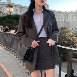 Two Piece Dress 2 Set Blazer and High Waist Skirt Jacket Sold Office Lady Separately Women's Costume Sweet Solid Fall Suits 230331