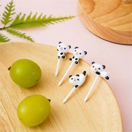 Forks Cute Panda Fruit Fork Kids Snack Dessert Decoration Toothpick Lunch Salad Accessories Cake Picks