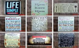 Retro Metal Tin Sign Kitchen Bathroom Family Romantic Poetry Metal Painting Bar Pub Cafe Home Restaurant Decor Vintage Tin Signs D8164926