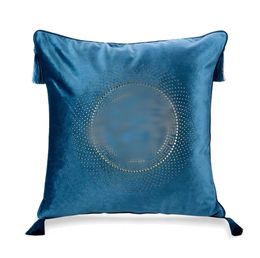 Luxury pillow case designer Cushion cover velvet Fabric crystal Avatar pendant tassel pattern 9 Colours size 50*50cm for new home decoration new arrives