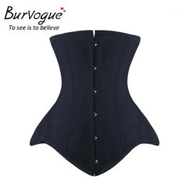 Burvogue Underbust Corset Bustier Steampunk Steel Boned Slim Waist Control For Women Trainer Corselet Plus Size1 Bustiers Corset5944872