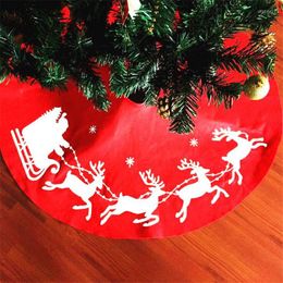 Christmas Decorations 1 Meter Santa Claus Elk Big Tree Skirt Red XMAS Dress Year's Home Party Decoration