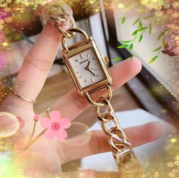 Fashion small rectangle shape dial face quartz movement watch women popular stainless steel bracelet clock business casual Rose Gold Silver watches montre de luxe