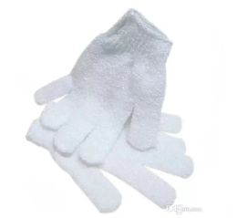 Vit nylonkroppsduschbadhandskar som exfolierande handskar kroppskrubber handskar spa massage död hudcellborttagare grossist fy8464 1101