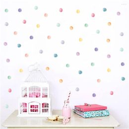 Wall Stickers 2Sheets Multicolor Dots Sticker Living Room Kids Baby Rooms Polka Colour Dot Watercolour Decor