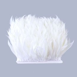 1 Meters White Goose Fringe Trim 4-6inch Duck Feather Trimming Wedding Skirt Dress Trims Ribbon Plumes for Crafts