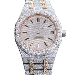 Premium Quality Antique Fully Iced Out Watch VVS Clarity Moissanite Studded Diamond Watch Luxury Stainless Steel Watch for Men