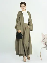 Ethnic Clothing Abaya Dubai Turkey Muslim Kimono Kaftan Women Trousers Straight Leg Pants Islamic Hijabi Elegant Outfits Ramdan Eid