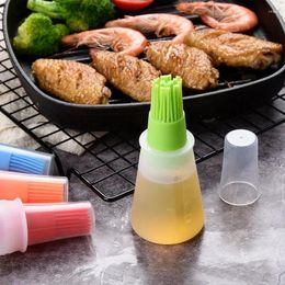 Baking Tools Silicone Oil Bottle Brush With Lid High Temperature Resistant Sauce Barbecue Pancake Cake