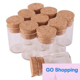 New 50pcs 10ml Small Test Tube with Cork Stopper Spice Bottles Container Jars Vials DIY Crafts