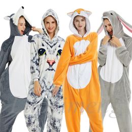 Pyjamas Winter Adults Unicorn Pyjamas Animal Lion Cat Onesie Flannel Warm Sleepwear Pyjamas for Women Kigurumi Stitch Nightie Jumpsuit 231031