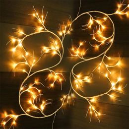 Strings 7.3FT 48 LED Lighted Birch Garland Vines Fairy Light Tree Christmas Wedding Branches For Home Wall Decor