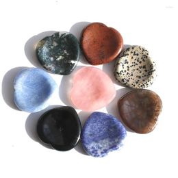 Decorative Figurines 10 / 20 Pcs Good Quality Different Kinds Heart Shaped Natural Crystal Thumb Palm Worry Stone