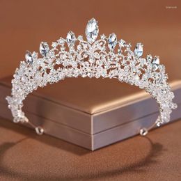 Hair Clips Leaves Hand Beaded Noble Sparkle Luxury Tiaras And Crowns Bride Accessory