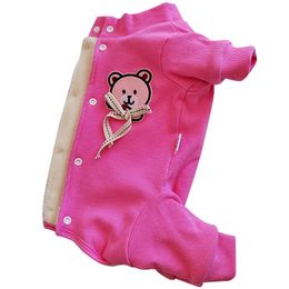 Dog Apparel Winter Jumpsuit Rompers Dogs Clothes Wrap Belly Puppy York Pomeranian Poodle Bichon Costumes Lovely Pet Clothing 231031