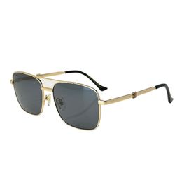 2024 new designer sunglasses for men and women square metal frames sunwear UV400 protective lenses vintage eyewear fashion style classic pilot design gold dark grey