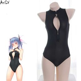 Ani Japanese Anime Tight Leotard One-piece Swimsuit Costume Studnet Bodysuit Swimwear Pool Party Cosplay cosplay