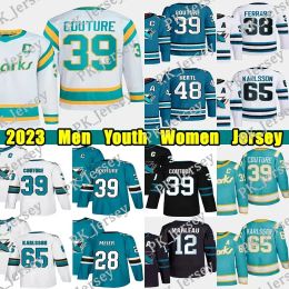 SanJoseSharks Logan Couture Reverse Retro hockey jersey #48 Tomas Hertl #28 Timo Meier Erik Karlsson Bonino Brent Burns Sturm Patrick Ma