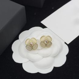 luxury clover flowers designer stud earrings womens girls nice charm letters elegant sweet petal leaf earings earring ear rings Jewellery gift