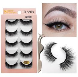 3D Mink Hair False Eyelashes Kit Contains Tweezers Handmade Reusable Natural Long Soft Eye Lashes 3D Mink Lashes Full Strip Lashes4327982