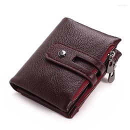 Wallets Mens Luxury Genuine Leather Womens Zipper Coin Purse Clutch Hasp Top Quality Retro Short