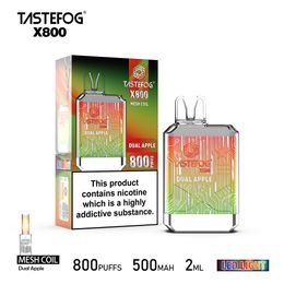 Original Tastfog X800 Factory Wholesale Disposable Vaporizer Pod Vape Pen with 800 Puff