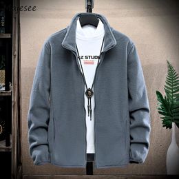 Men's Jackets Men Teens Solid All-match Handsome Streetwear Warm Autumn Simply Cozy Trendy Male Clothing Ulzzang Casual Zip UpMen's