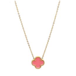 four leaf clover designer jewelry women necklaces Pendant Necklaces of double-sided multi-color with Fashion custom made flower necklace52684