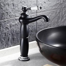 Bathroom Sink Faucets Faucet Vessel Single Handle Basin Mixer Tap Lavatory Tall Body Oil Rubbed Bronze With Porcelain