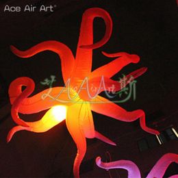 Charming Hanging Twisted Spike Inflatable Trendy Multi-Twisted Octopus Transformation LED Octopus Legs for Stage Wedding