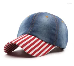 Ball Caps CEQING011 Women's Patchwork Washed Cotton Baseball Adult Adjustable Striped Snapback Hat Hip Hop