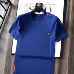 Men's T-Shirts popular Designerp Triangle Seven Colour T-shirt with Classic Black Label 2022 First Top Mercerized Soft Cotton Breathablebalencaiga 2JNG