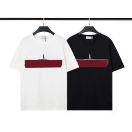 Brand designer Mens T Shirts Men Black white Stone Summer Print tshirt Is land fashion leisure clothes Tops Clothing Short Sleeved Shirt Man 0223