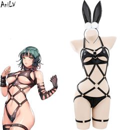 Ani 2022 New Anime Girl Leather Strap Unifrom Women Bunny Pamas Temperament Lingerie Outfits Costumes Cosplay cosplay