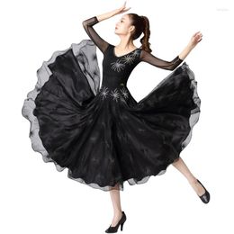 Stage Wear 2023 Ballroom Dancing Dress Black Modern Dance Competition Costume Women Waltz Tango Dresses