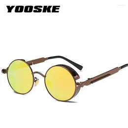 Sunglasses YOOSKE In Steam Punk Style Sun Glasses Steampunk Fashion Men Retro Goggle For Women