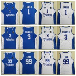 Men Lithuania Prienu Vytautas Basketball Shirt 1 LaMelo Ball Jerseys 3 LiAngelo Ball Uniform 99 LaVar Ball All Stitched Good Team Blue White