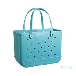 Waterproof Woman Eva Tote Large Shopping Basket Bags Washable Beach Silicone Bogg Bag Purse Eco Jelly Candy Lady Handbags282m