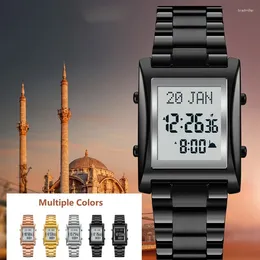 Pocket Watches Muslim Digital Watch Bookmark Qibla Men Women Wristwatches Pilgrimage Time Reminder For Islamic (B)