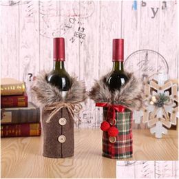 Christmas Decorations Christmas Decorations Wine Bottle Er Merry Decor Holiday Santa Claus Champagne For Home Drop Delivery Dhgarden Dhons
