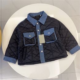 Winter new classic letter splicing down jacket casual fashion fan high quality foreign trade children's wear size 110-160cm F002