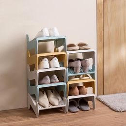 Clothing Storage & Wardrobe Stackable Shoe Shelf Simple Rack Home Plastic Cabinet Layered Organisers Racks